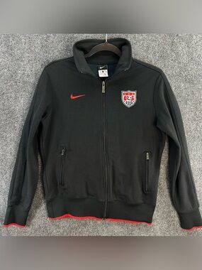 Nike Team USA Soccer Full Zip Track Jacket Womens Size Large Black Red